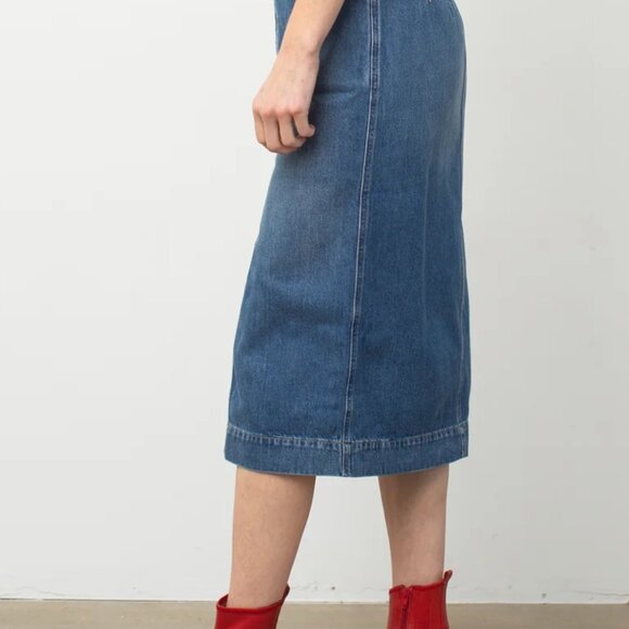 Exposed Zip Nonstretch Denim Pencil Skirt Closed Denim - Picture 8 of 15